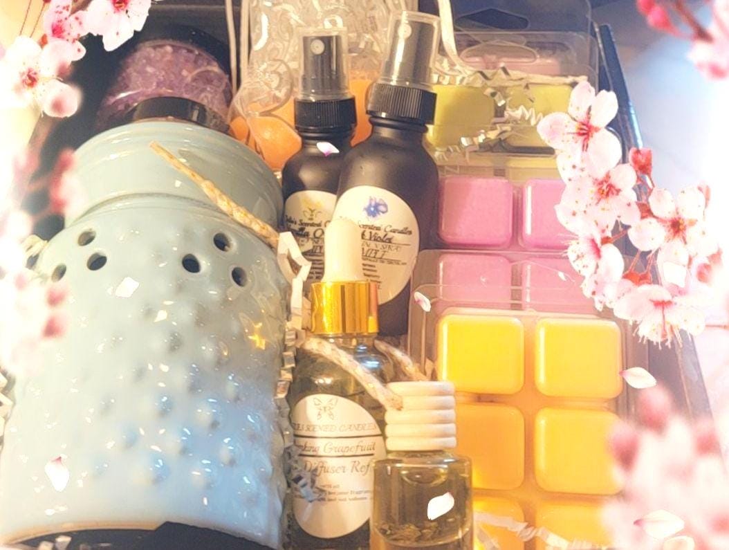 Soy Wax Melts Gift Set with Electric Wax Warmer, Hand-Poured, Long-Lasting