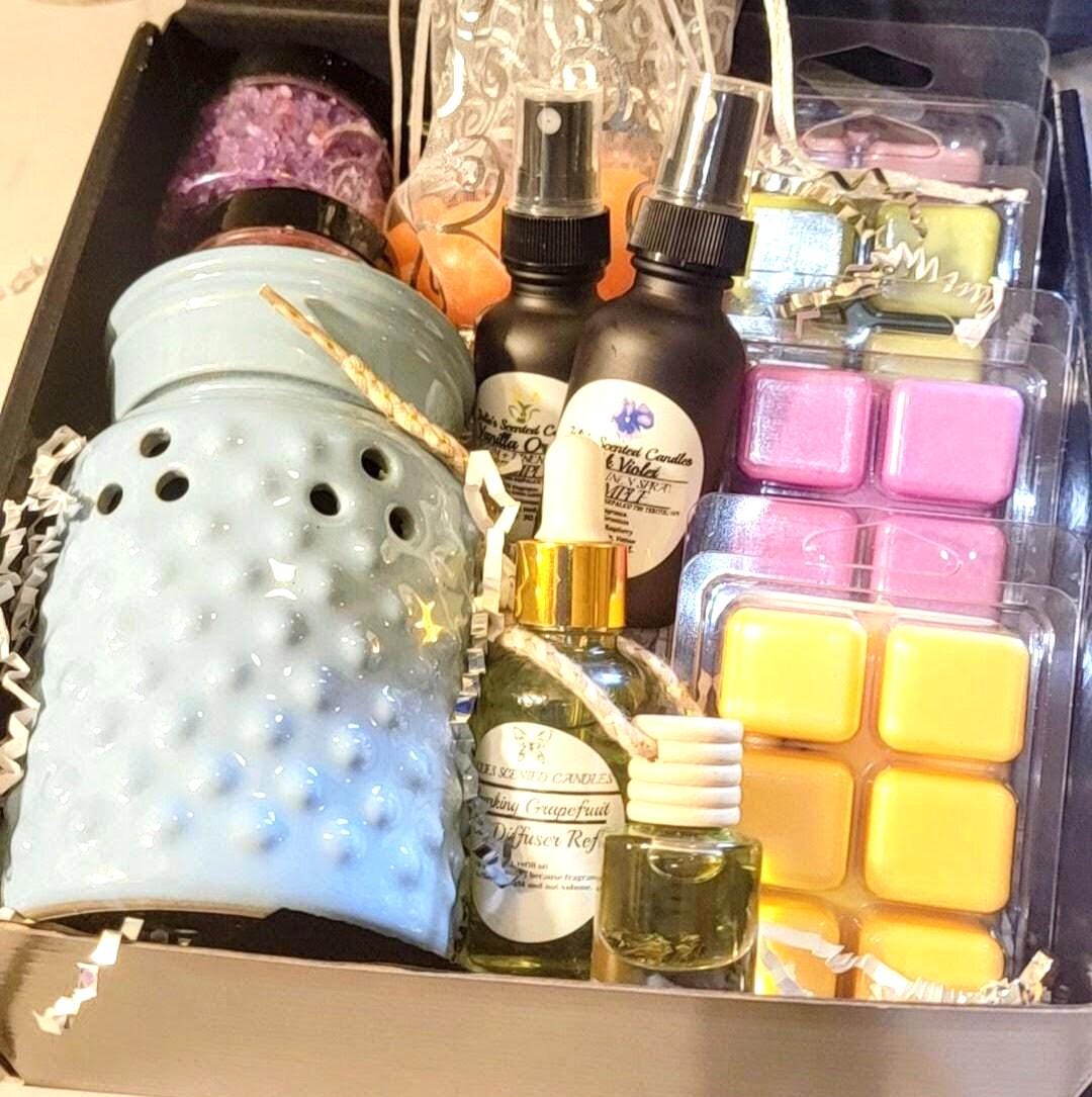 Soy Wax Melts Gift Set with Electric Wax Warmer, Hand-Poured, Long-Lasting