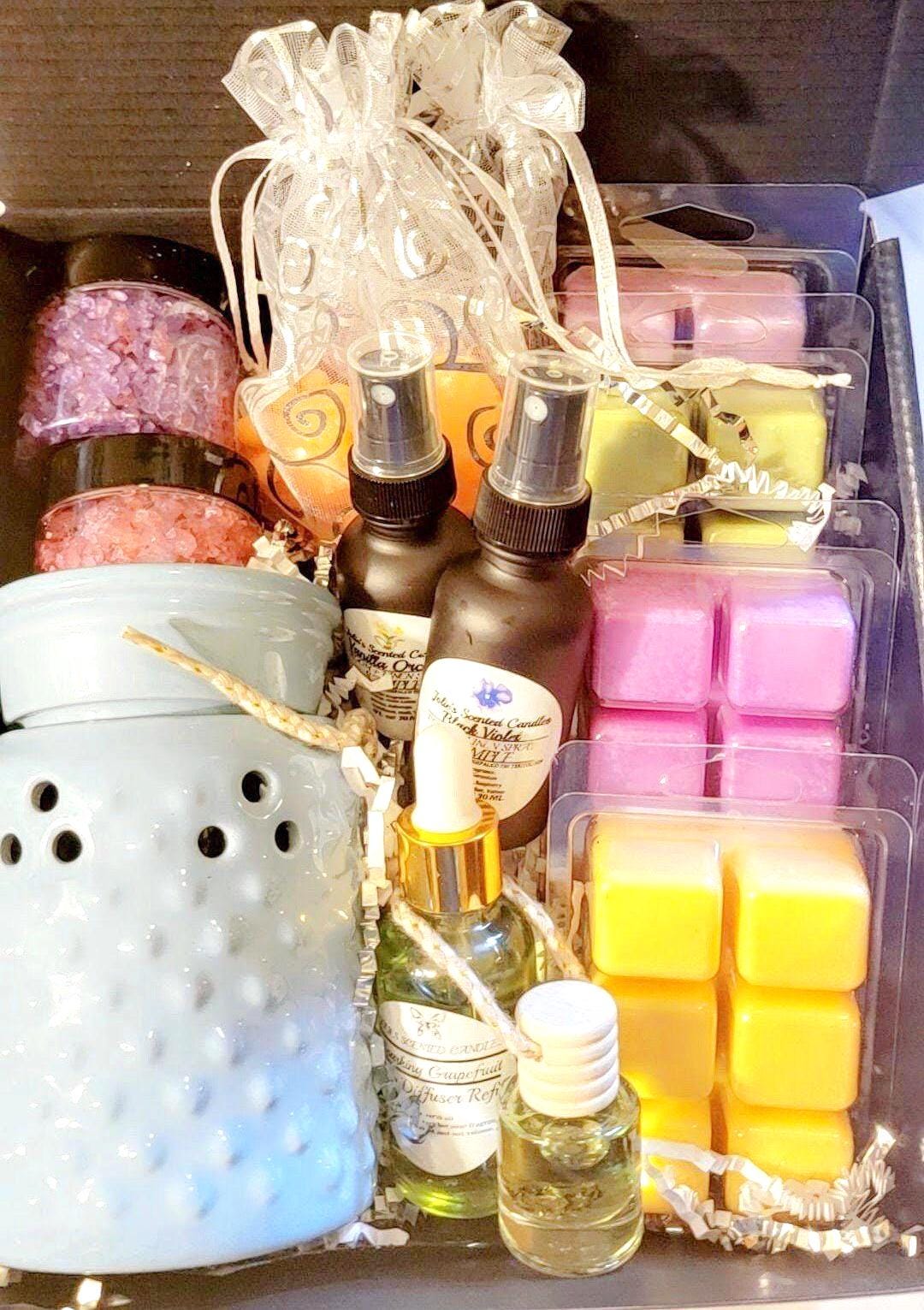 Soy Wax Melts Gift Set with Electric Wax Warmer, Hand-Poured, Long-Lasting