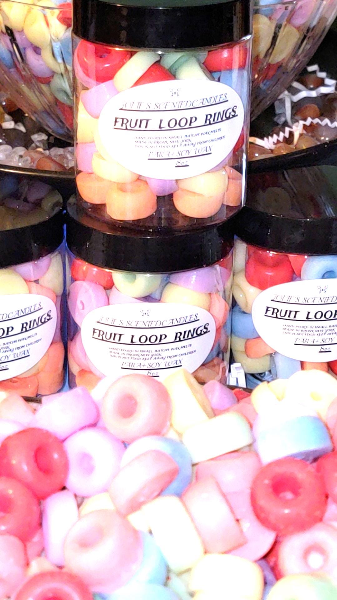 Fruit Loops Wax Melts Soy Wax Embeds | Fruity Cereal Scent for Warmers & Candles | Realistic Breakfast Fragrance | Handmade Cereal Wax Melts