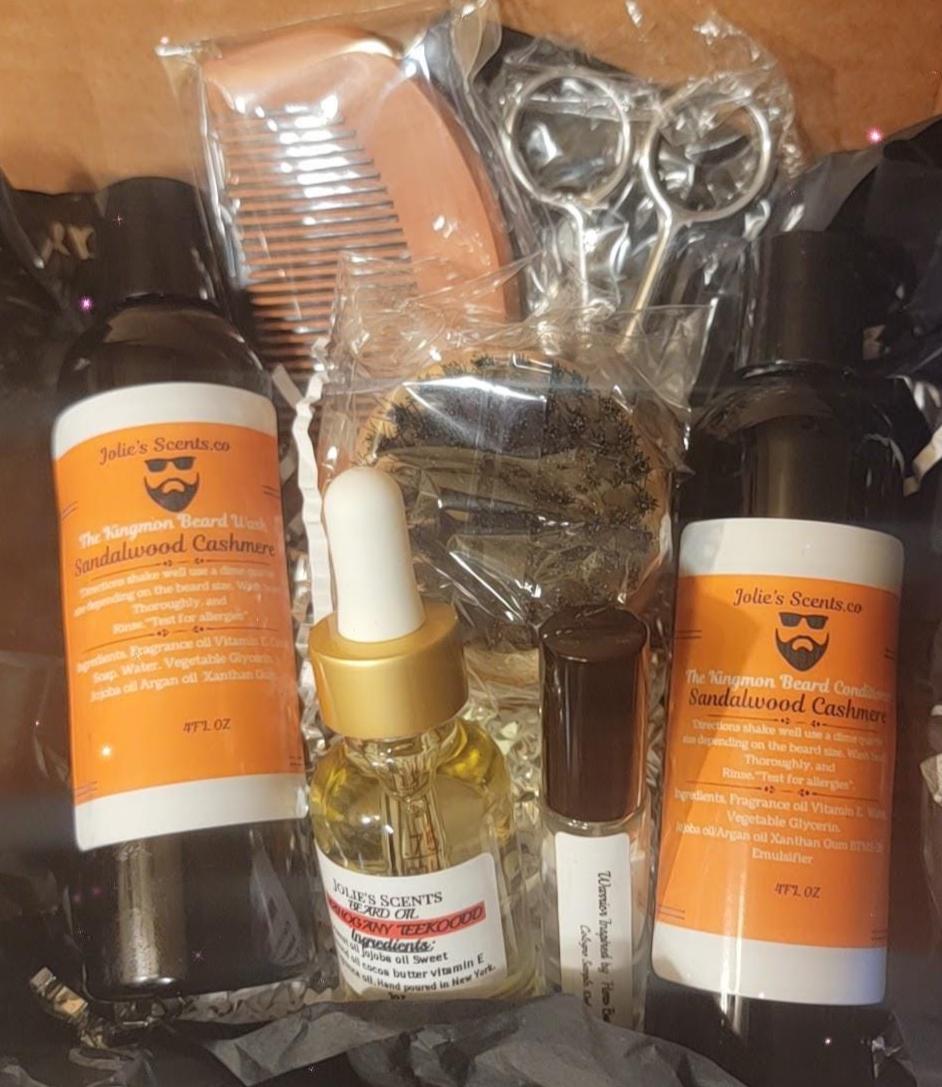 Men's Beard Care Gift Set: Wash and Conditioner, Moisturizing Hydrating All-in-One Kit