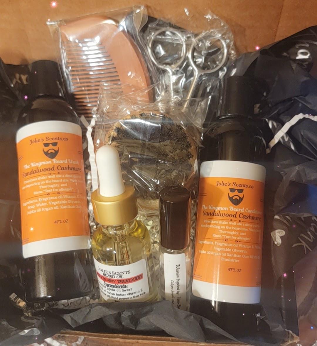 Men's Beard Care Gift Set: Wash and Conditioner, Moisturizing Hydrating All-in-One Kit
