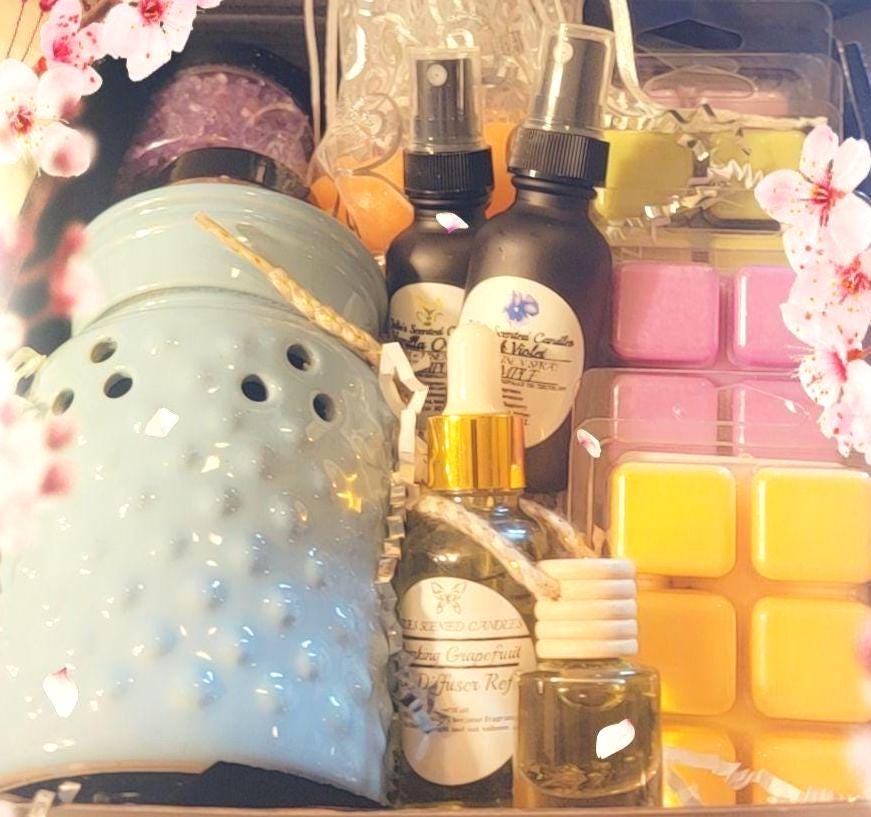 Soy Wax Melts Gift Set with Electric Wax Warmer, Hand-Poured, Long-Lasting